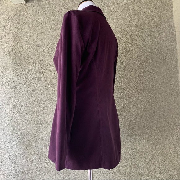 🔥5/$20🔥 “Dress Barn” Purple Fitted Sueded Jacket size 10 - Picture 7 of 11